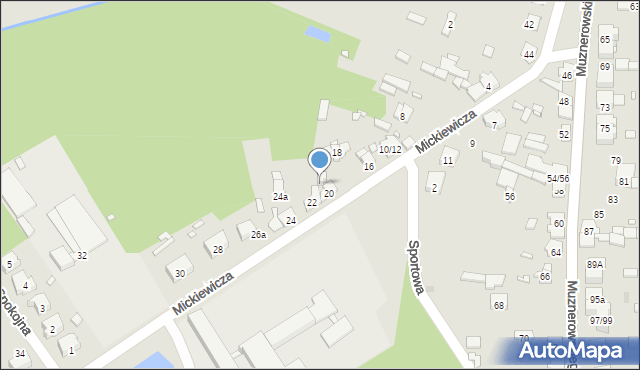 Krzepice, Mickiewicza Adama, 20a, mapa Krzepice