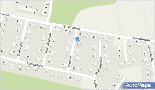 Krzeptów, Miętowa, 3, mapa Krzeptów