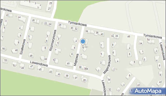 Krzeptów, Miętowa, 5, mapa Krzeptów