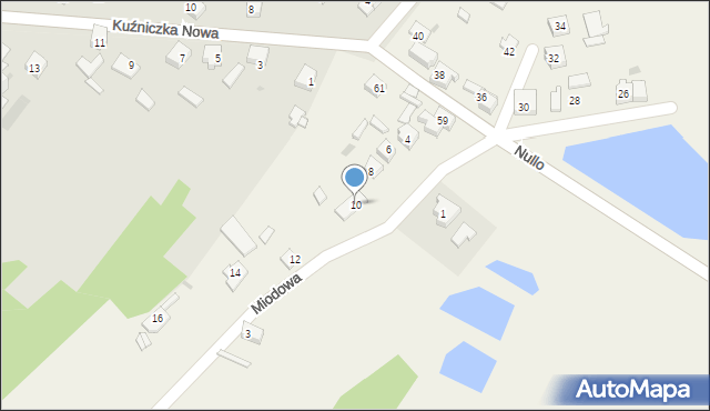 Krzykawka, Miodowa, 10, mapa Krzykawka