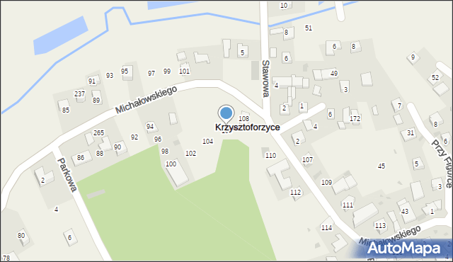 Krzysztoforzyce, Michałowskiego Piotra, 106, mapa Krzysztoforzyce