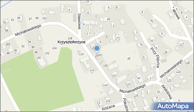 Krzysztoforzyce, Michałowskiego Piotra, 107, mapa Krzysztoforzyce