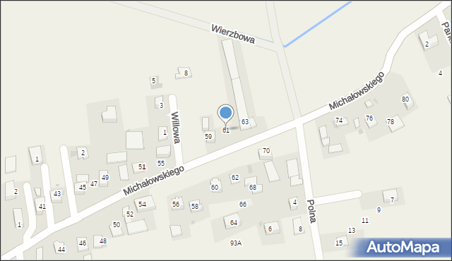 Krzysztoforzyce, Michałowskiego Piotra, 61, mapa Krzysztoforzyce