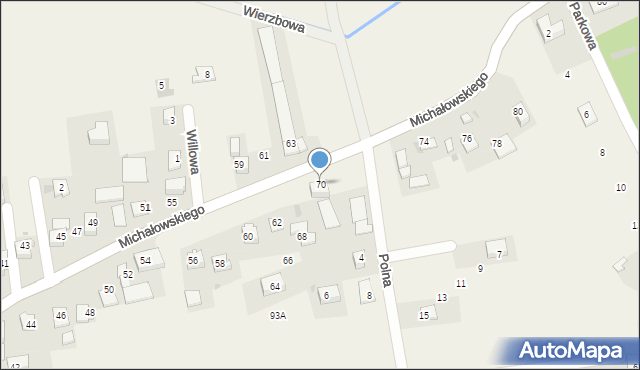 Krzysztoforzyce, Michałowskiego Piotra, 70, mapa Krzysztoforzyce