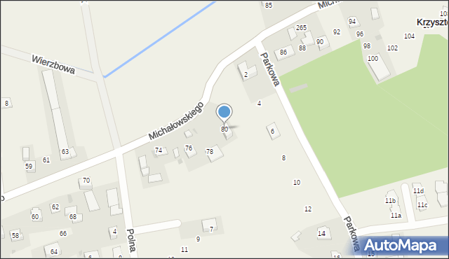 Krzysztoforzyce, Michałowskiego Piotra, 80, mapa Krzysztoforzyce