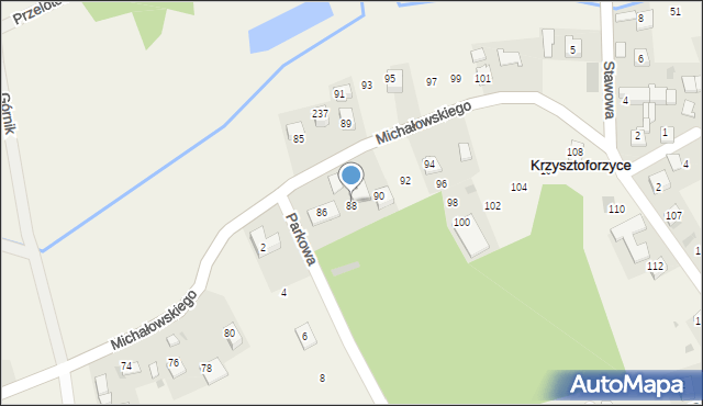 Krzysztoforzyce, Michałowskiego Piotra, 88, mapa Krzysztoforzyce