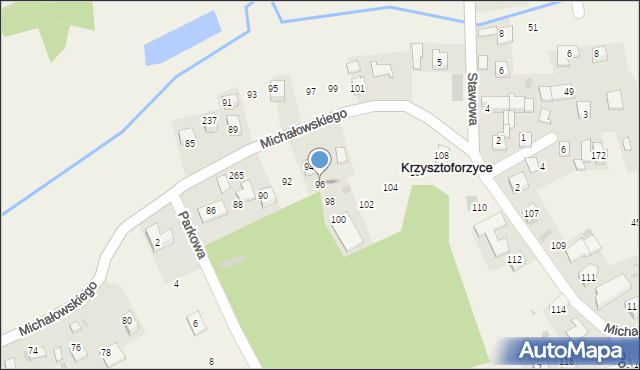 Krzysztoforzyce, Michałowskiego Piotra, 96, mapa Krzysztoforzyce