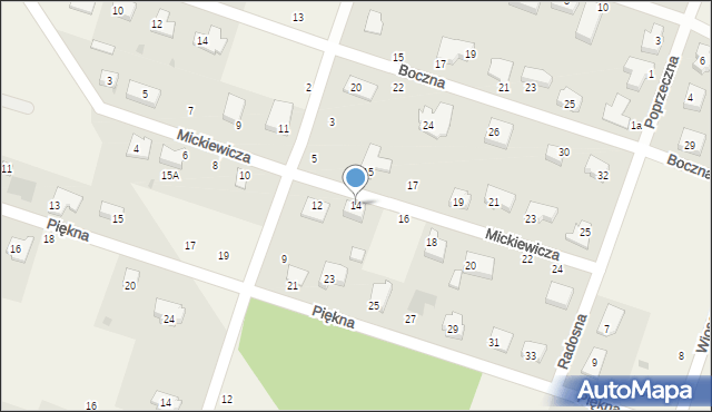 Ksawerów, Mickiewicza Adama, 14, mapa Ksawerów