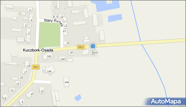 Kuczbork-Osada, Mickiewicza Adama, 20, mapa Kuczbork-Osada