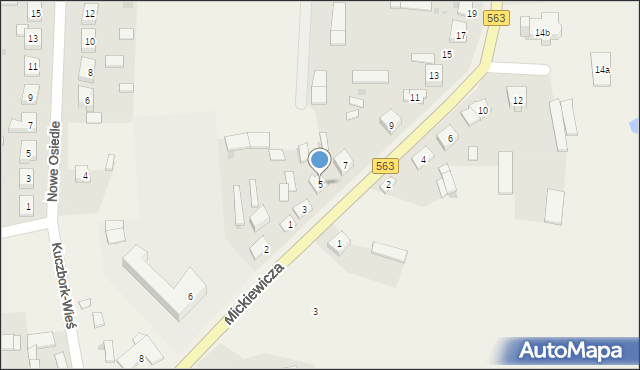 Kuczbork-Osada, Mickiewicza Adama, 5, mapa Kuczbork-Osada