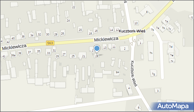Kuczbork-Wieś, Mickiewicza Adama, 19, mapa Kuczbork-Wieś