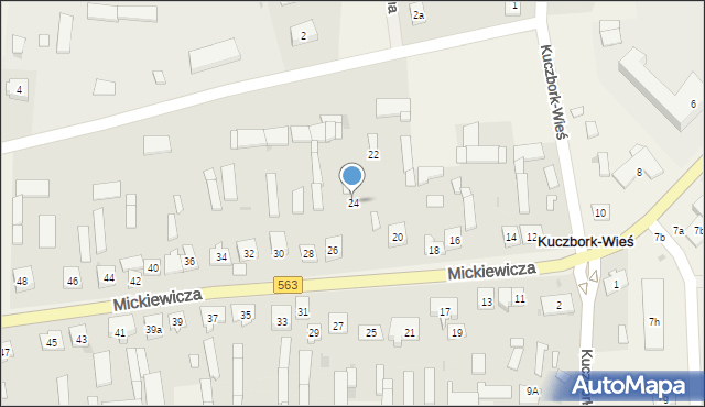 Kuczbork-Wieś, Mickiewicza Adama, 24, mapa Kuczbork-Wieś