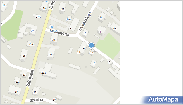 Kudowa-Zdrój, Mickiewicza Adama, 1a, mapa Kudowa-Zdrój