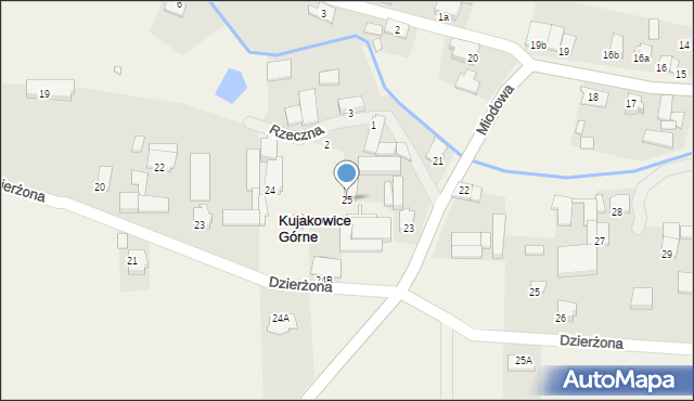 Kujakowice Górne, Miodowa, 25, mapa Kujakowice Górne