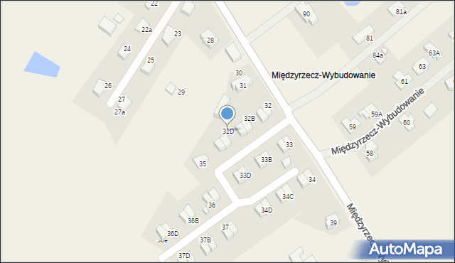 Kuźnik, Międzyrzecz-Wybudowanie, 32D, mapa Kuźnik