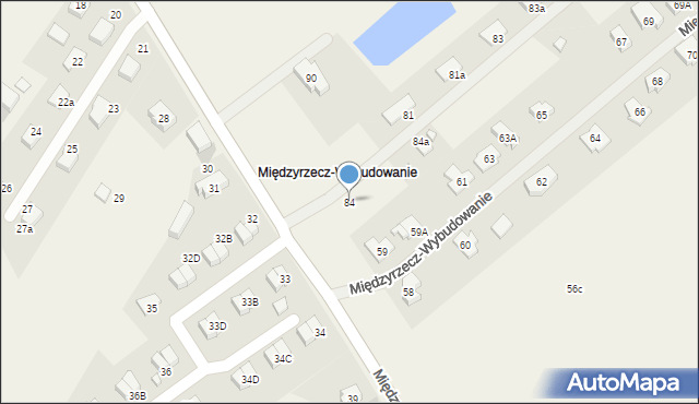 Kuźnik, Międzyrzecz-Wybudowanie, 84, mapa Kuźnik