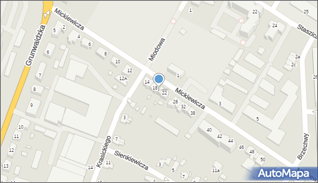 Kwidzyn, Mickiewicza Adama, 20, mapa Kwidzyn