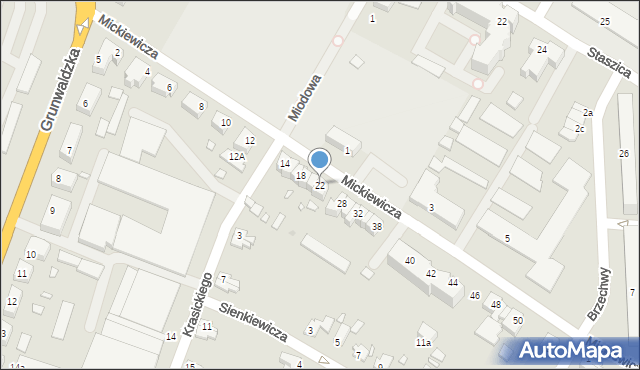 Kwidzyn, Mickiewicza Adama, 22, mapa Kwidzyn