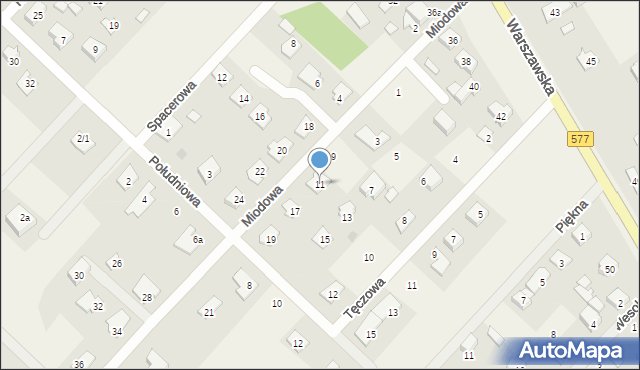 Łąck, Miodowa, 11, mapa Łąck