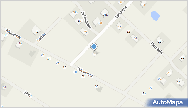 Łąck, Miodowa, 31, mapa Łąck