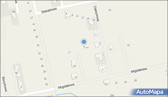 Łady, Migdałowa, 19, mapa Łady