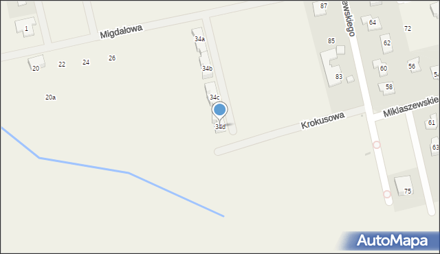 Łady, Migdałowa, 34d, mapa Łady