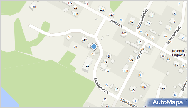 Łagów, Mickiewicza Adama, 23, mapa Łagów