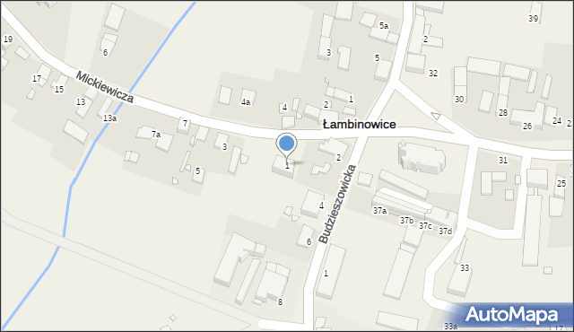 Łambinowice, Mickiewicza Adama, 1, mapa Łambinowice