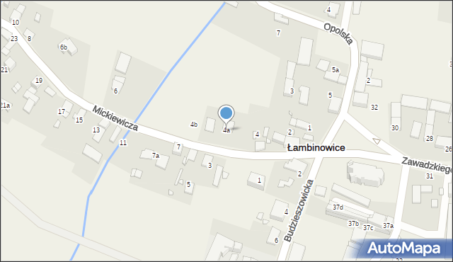 Łambinowice, Mickiewicza Adama, 4a, mapa Łambinowice
