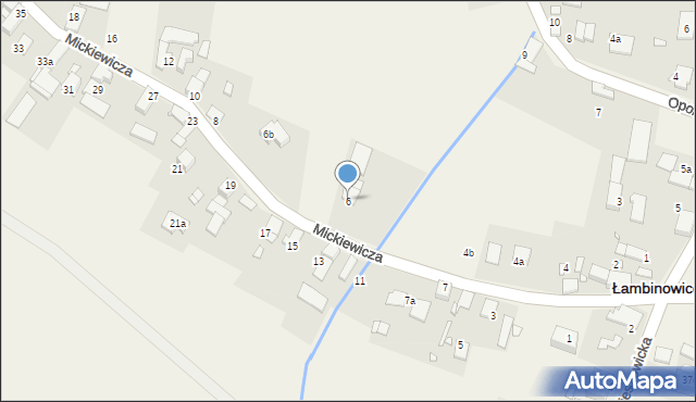 Łambinowice, Mickiewicza Adama, 6, mapa Łambinowice