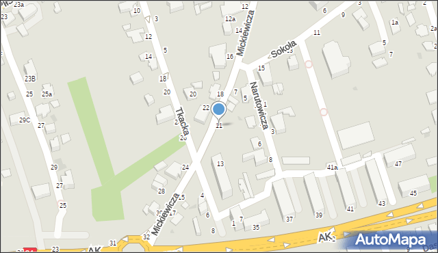 Łańcut, Mickiewicza Adama, 11, mapa Łańcut