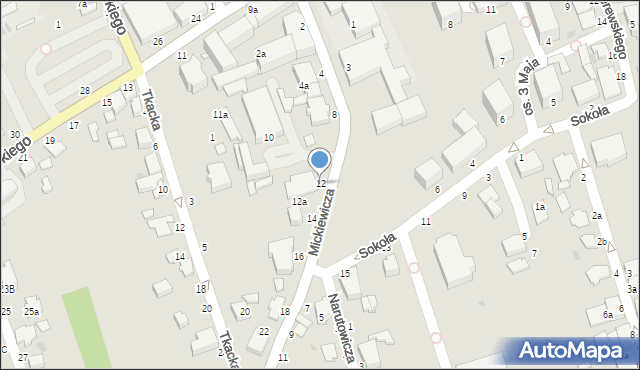 Łańcut, Mickiewicza Adama, 12, mapa Łańcut