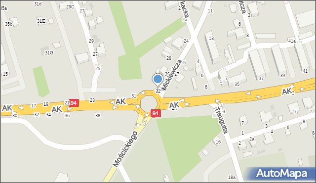 Łańcut, Mickiewicza Adama, 32, mapa Łańcut