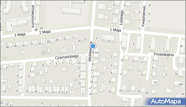 Łask, Mickiewicza Adama, 5, mapa Łask