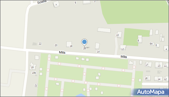 Łask, Miła, 16, mapa Łask