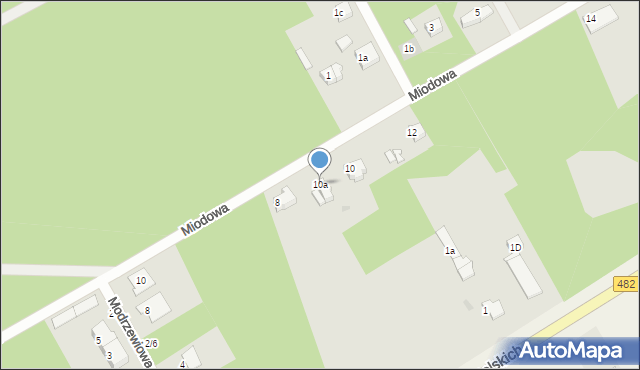Łask, Miodowa, 10a, mapa Łask