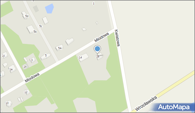 Łask, Miodowa, 18, mapa Łask