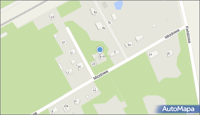 Łask, Miodowa, 3, mapa Łask