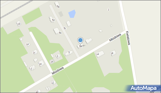 Łask, Miodowa, 5A, mapa Łask