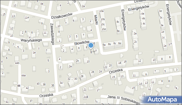 Łaziska Górne, Miarki, 8, mapa Łaziska Górne