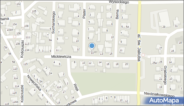 Łeba, Mickiewicza Adama, 11, mapa Łeba