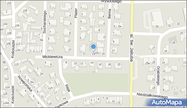 Łeba, Mickiewicza Adama, 13, mapa Łeba