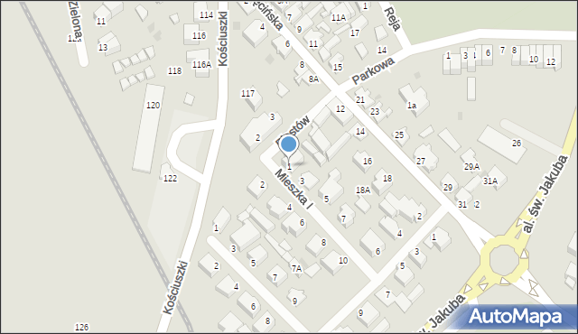 Łeba, Mieszka I, 1, mapa Łeba