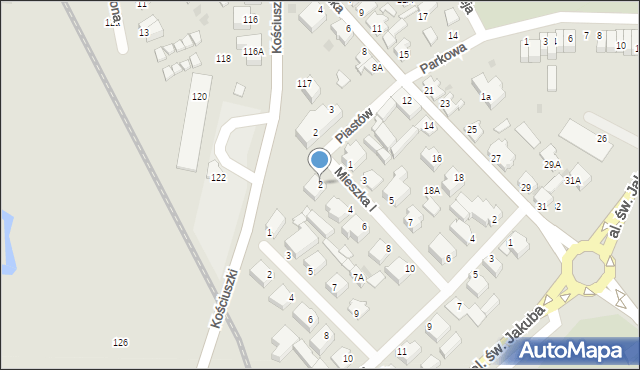 Łeba, Mieszka I, 2, mapa Łeba