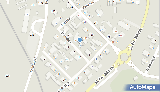 Łeba, Mieszka I, 7, mapa Łeba