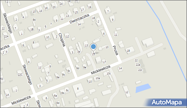 Łęczyca, Mickiewicza Adama, 15, mapa Łęczyca
