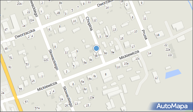 Łęczyca, Mickiewicza Adama, 9c, mapa Łęczyca