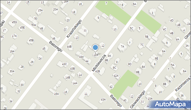 Legionowo, Mickiewicza Adama, 12A, mapa Legionowo