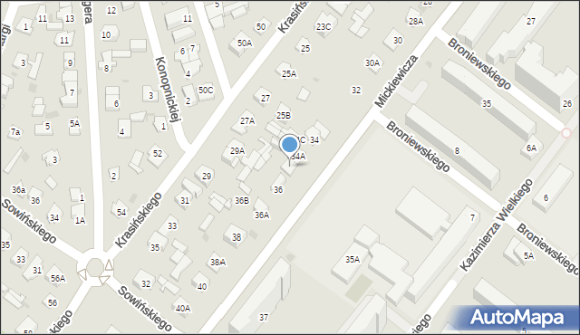 Legionowo, Mickiewicza Adama, 34B, mapa Legionowo