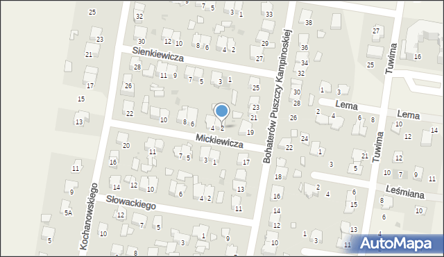 Leszno, Mickiewicza Adama, 2, mapa Leszno